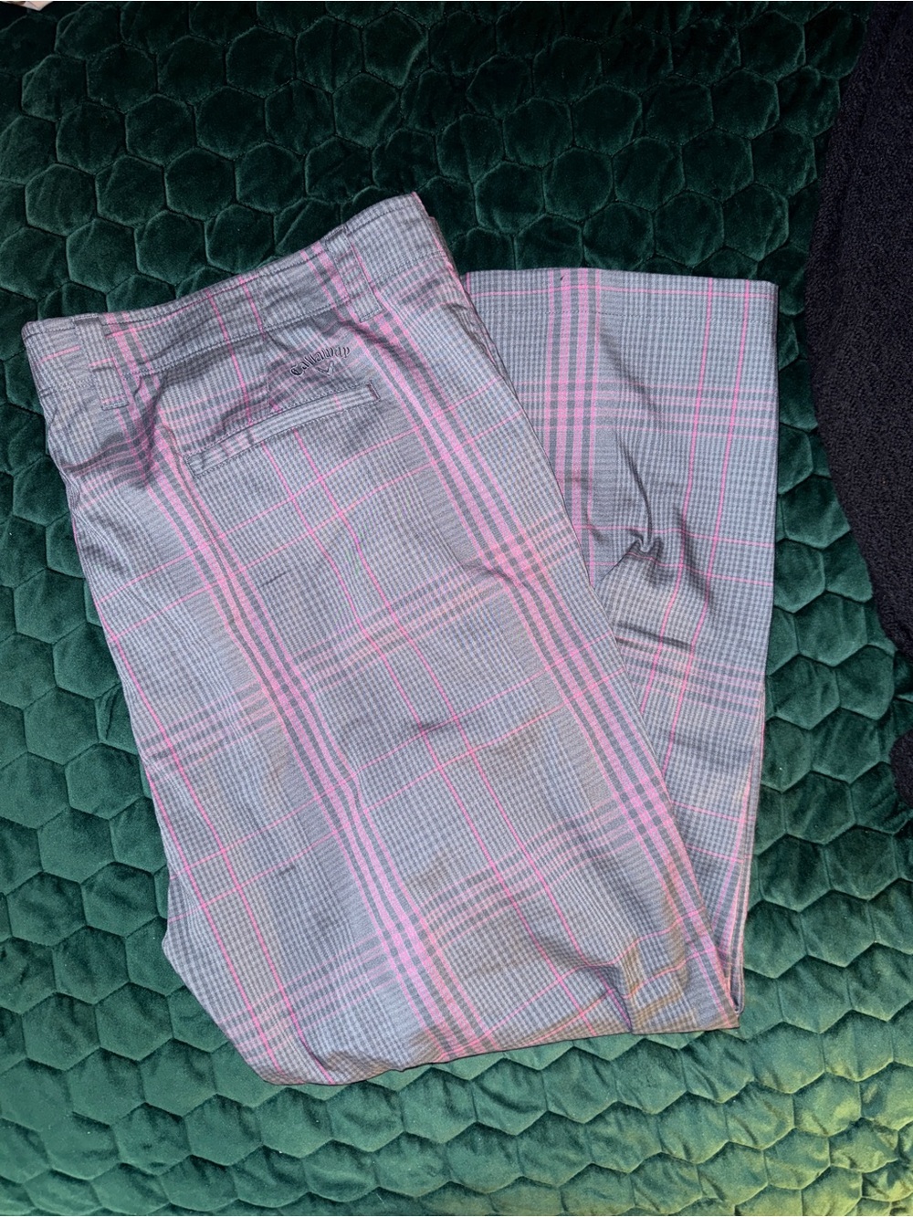 Callaway Gray & Pink Plaid Men’s Chino Golf Pants